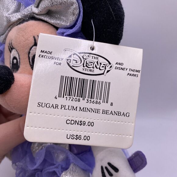Walt Disney The Disney Store Bean Bag Minnie Mouse Sugar Plum Fairy Theme Parks - Picture 3 of 8